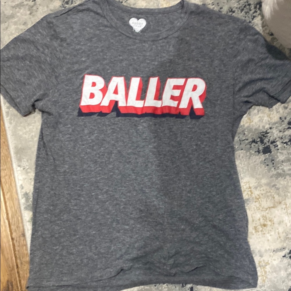 Buddy Love Gray and Red Baller Tee